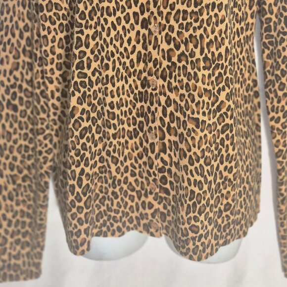 SAG HARBOR animal print, button-front sweater in size XL  NWOT - Picture 13 of 16